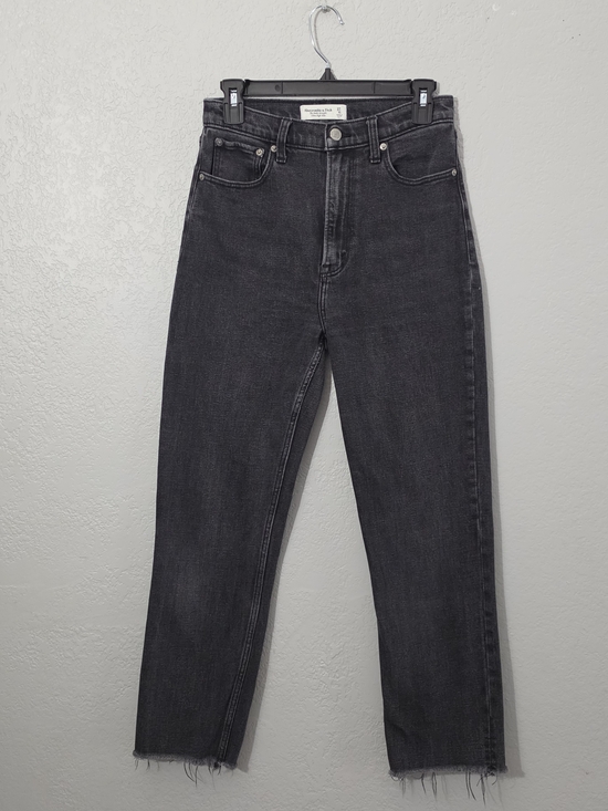 Abercrombie & Fitch Denim - Abercrombie & Fitch The Ankle Straight Ultra High Rise Washed Black Womens 27R